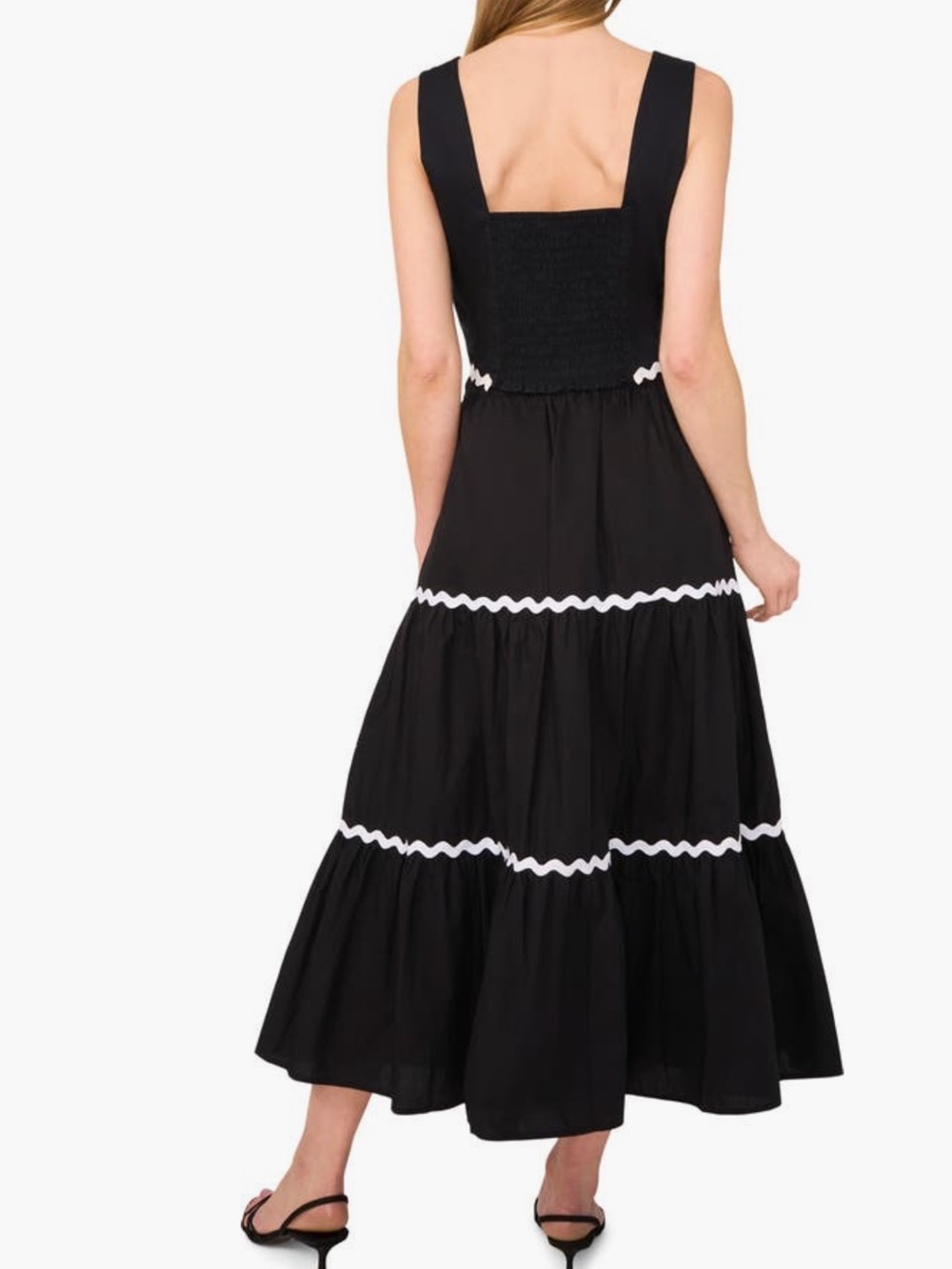 CeCe Cotton Tiered Maxi Skirt Set Large Matching Tank Drawstring Pockets - Picture 2 of 9